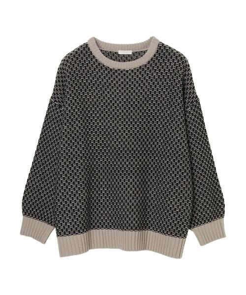 earth music&ecology（アースミュージックアンドエコロジー）の「ジャガードニットプルオーバー ＊（ニット/セーター・レディース・ブラック/ベージュ/サックスブルー・FREE）」の19枚目の写真