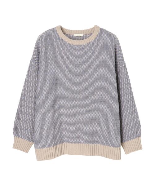 earth music&ecology（アースミュージックアンドエコロジー）の「ジャガードニットプルオーバー ＊（ニット/セーター・レディース・ブラック/ベージュ/サックスブルー・FREE）」の21枚目の写真