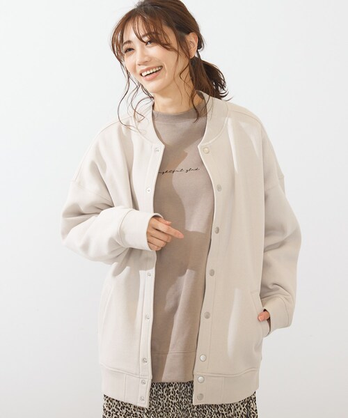 SHOO・LA・RUE(シューラルー)の「◆裏起毛ブルゾン(ブルゾン・レディース・チャコールグレー/ピンク系/ブラック/アイボリー・00)」の2枚目の写真