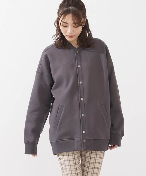 SHOO・LA・RUE(シューラルー)の「◆裏起毛ブルゾン(ブルゾン・レディース・チャコールグレー/ピンク系/ブラック/アイボリー・00)」の9枚目の写真