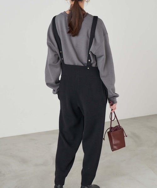 Chaco closet(チャコ クローゼット)の「カシミア混ニットロンパース(サロペット/オーバーオール・レディース・ブラック/オフホワイト/オレンジ/キャメル・FREE)」の12枚目の写真