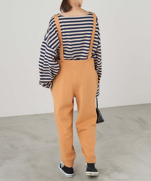 Chaco closet(チャコ クローゼット)の「カシミア混ニットロンパース(サロペット/オーバーオール・レディース・ブラック/オフホワイト/オレンジ/キャメル・FREE)」の18枚目の写真