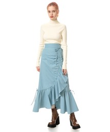 ASYMMETRY HEM GATHER SK アシンメトリーヘムギャザー スカート