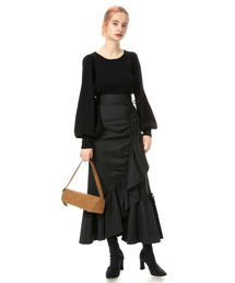 SLY | ASYMMETRY HEM GATHER SK/アシンメトリーヘムギャザースカート(スカート)