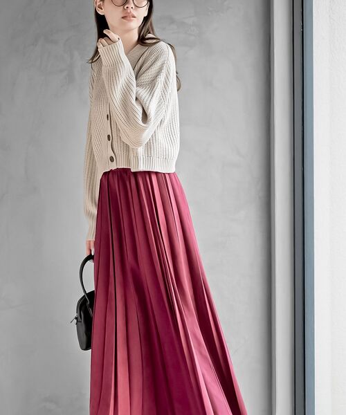 襟付きニットショートカーディガン（カーディガン/ボレロ）｜rps