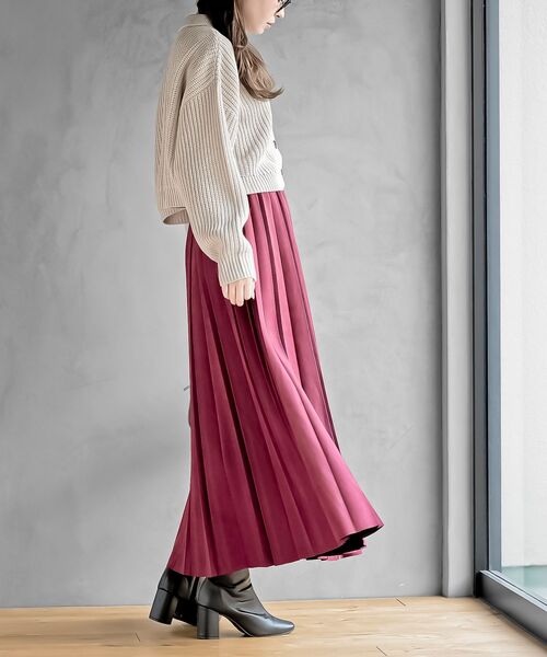 rps（アールピーエス）の「襟付きニットショートカーディガン（カーディガン/ボレロ・レディース・チャコールグレー/ダークグリーン/イエロー/アイボリー/ベージュ系その他/サックスブルー/ブルー/ラベンダー/ライトベージュ/イエロー系その他/ブラウン・M/フリー）」の14枚目の写真