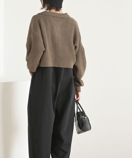 rps（アールピーエス）の「襟付きニットショートカーディガン（カーディガン/ボレロ・レディース・チャコールグレー/ダークグリーン/イエロー/アイボリー/ベージュ系その他/サックスブルー/ブルー/ラベンダー/ライトベージュ/イエロー系その他/ブラウン・M/フリー）」の21枚目の写真