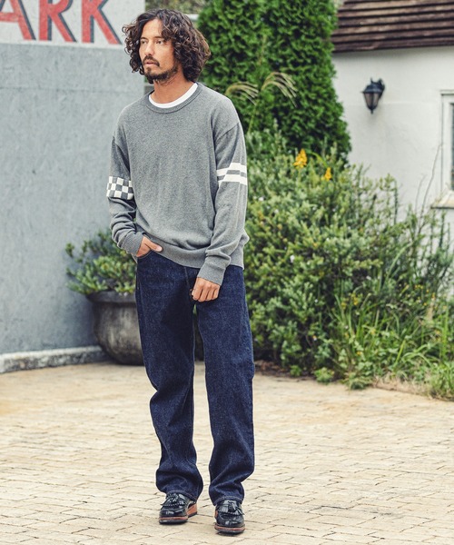 MARBLES(マーブルズ)の「MARBLES (マーブルズ)mn2491-CHECKER BORDER KNIT PULLOVER チェッカーボーダーニットプルオーバー(ニット/セーター・メンズ・トップグレー/ネイビー・MEDIUM/LARGE/X-LARGE)」の5枚目の写真