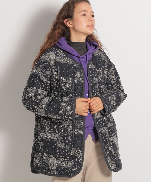 niko and...(ニコアンド)の「洗えるリバーシブルキルトジャケット(ノーカラージャケット・レディース・ライトブルー/カーキ/オレンジ/アイボリー/チャコール・FREE)」の16枚目の写真