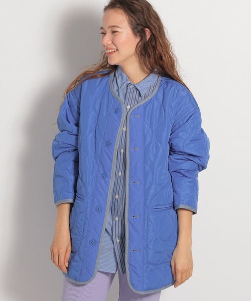 niko and...(ニコアンド)の「洗えるリバーシブルキルトジャケット(ノーカラージャケット・レディース・ライトブルー/カーキ/オレンジ/アイボリー/チャコール・FREE)」の19枚目の写真