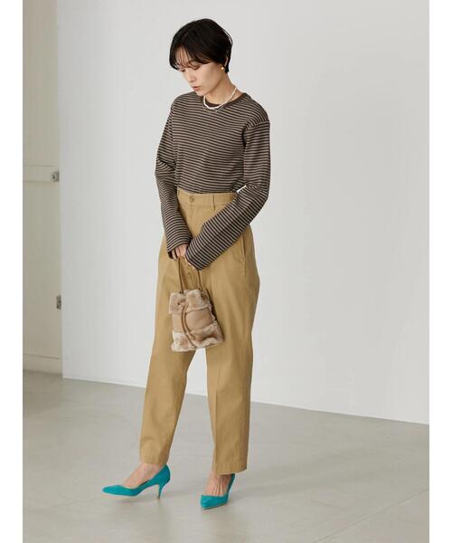 AMERICAN HOLIC（アメリカンホリック）の「マルチボーダーリブプルオーバー（Tシャツ/カットソー・レディース・ブラウン/アイボリー・M/L）」の4枚目の写真