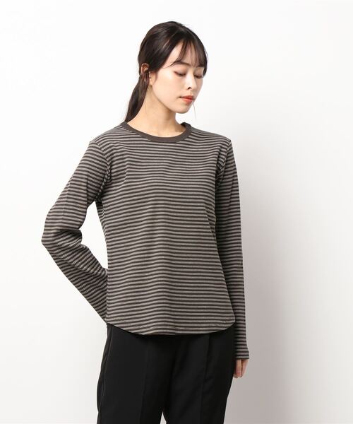 AMERICAN HOLIC（アメリカンホリック）の「マルチボーダーリブプルオーバー（Tシャツ/カットソー・レディース・ブラウン/アイボリー・M/L）」の19枚目の写真