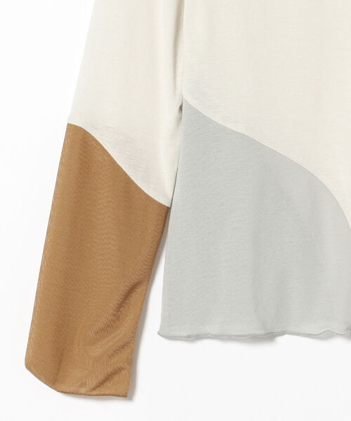 Ray BEAMS(レイビームス)の「RBS / シアー 配色 キリカエ ロングスリーブ Tシャツ(Tシャツ/カットソー・レディース・ブラック/オフホワイト・ONE SIZE)」の7枚目の写真