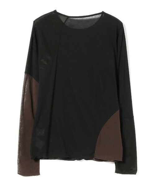 Ray BEAMS(レイビームス)の「RBS / シアー 配色 キリカエ ロングスリーブ Tシャツ(Tシャツ/カットソー・レディース・ブラック/オフホワイト・ONE SIZE)」の13枚目の写真