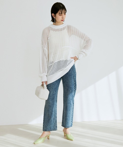 【WEB限定】メッシュ編みニットプルオーバー