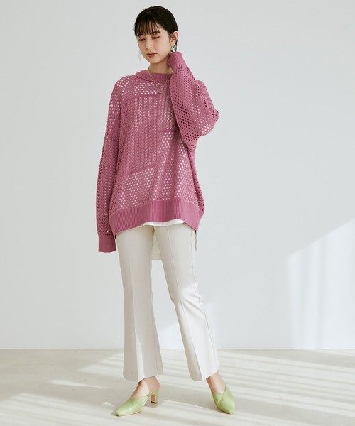 【WEB限定】メッシュ編みニットプルオーバー