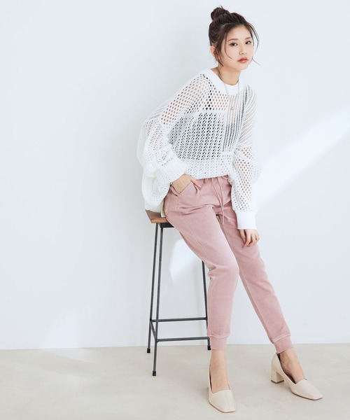 【WEB限定】メッシュ編みニットプルオーバー