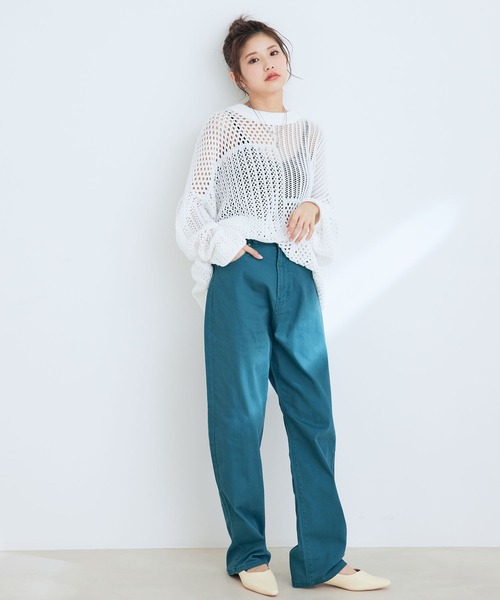 【WEB限定】メッシュ編みニットプルオーバー