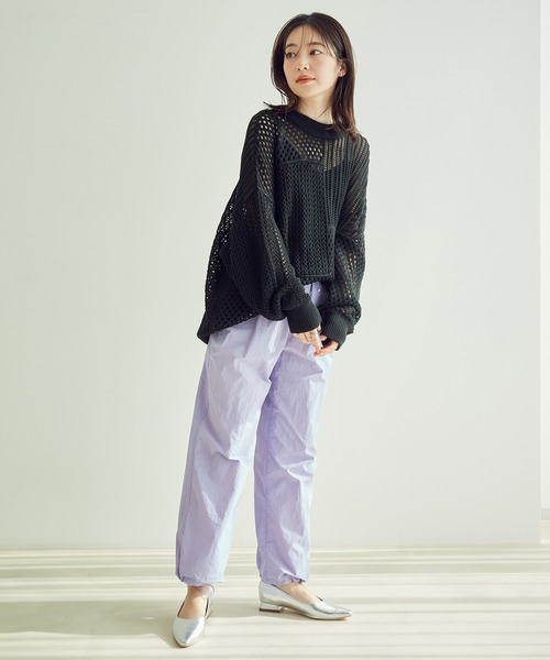 【WEB限定】メッシュ編みニットプルオーバー