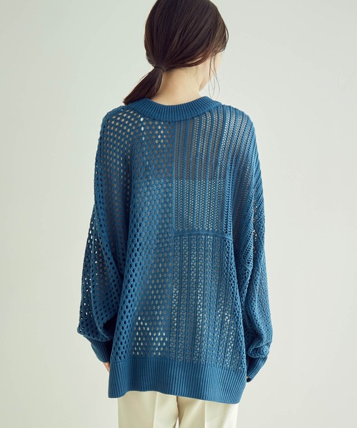 【WEB限定】メッシュ編みニットプルオーバー