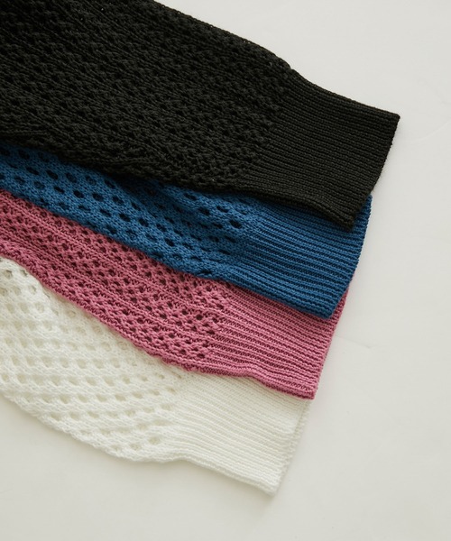 【WEB限定】メッシュ編みニットプルオーバー