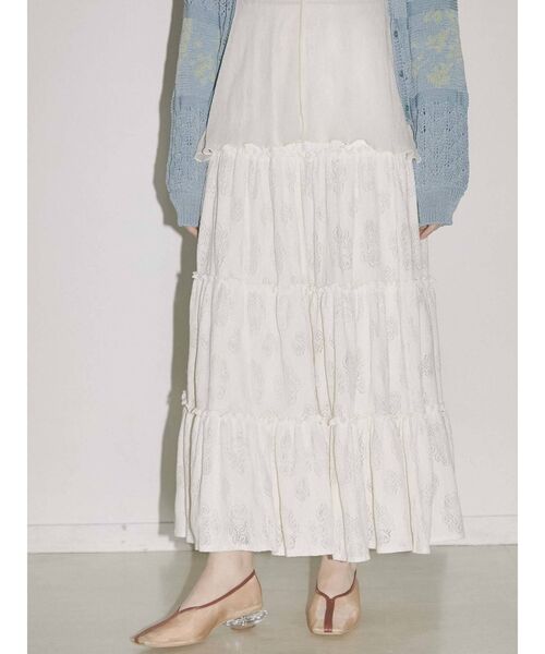 merry jenny（メリージェニー）の「ROSEレースカットティアードスカート（スカート・レディース・ブラック/アイボリー・FREE）」の2枚目の写真