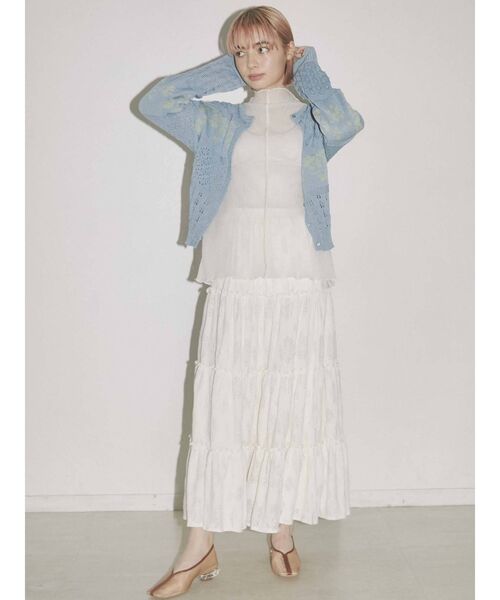 merry jenny（メリージェニー）の「ROSEレースカットティアードスカート（スカート・レディース・ブラック/アイボリー・FREE）」の10枚目の写真