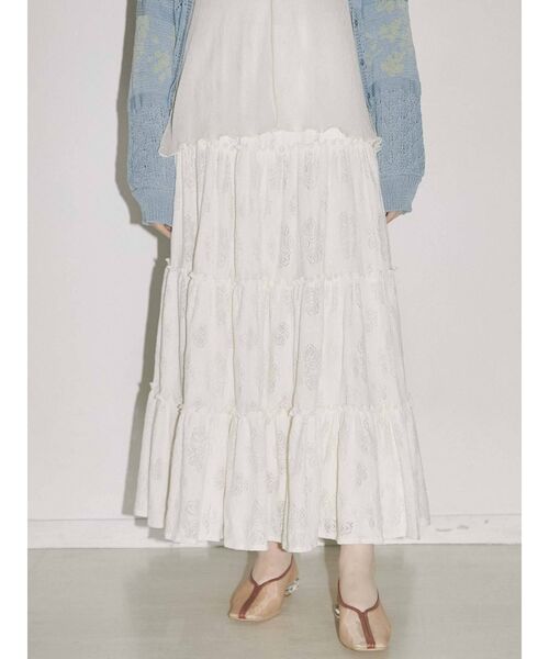 merry jenny（メリージェニー）の「ROSEレースカットティアードスカート（スカート・レディース・ブラック/アイボリー・FREE）」の9枚目の写真