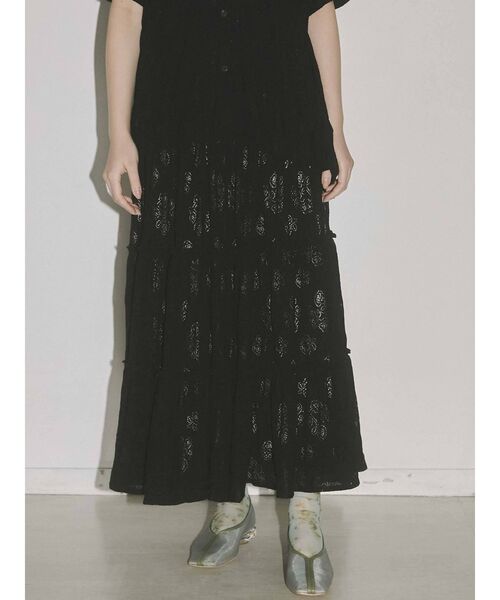 merry jenny（メリージェニー）の「ROSEレースカットティアードスカート（スカート・レディース・ブラック/アイボリー・FREE）」の19枚目の写真