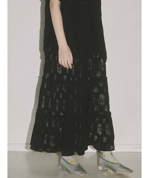 merry jenny（メリージェニー）の「ROSEレースカットティアードスカート（スカート・レディース・ブラック/アイボリー・FREE）」の20枚目の写真
