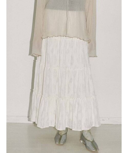 merry jenny（メリージェニー）の「ROSEレースカットティアードスカート（スカート・レディース・ブラック/アイボリー・FREE）」の16枚目の写真