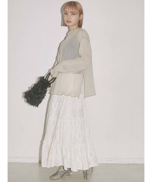 merry jenny（メリージェニー）の「ROSEレースカットティアードスカート（スカート・レディース・ブラック/アイボリー・FREE）」の13枚目の写真