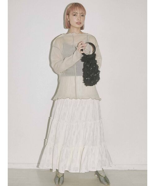 merry jenny（メリージェニー）の「ROSEレースカットティアードスカート（スカート・レディース・ブラック/アイボリー・FREE）」の11枚目の写真
