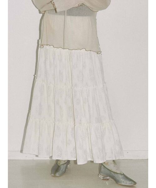 merry jenny（メリージェニー）の「ROSEレースカットティアードスカート（スカート・レディース・ブラック/アイボリー・FREE）」の3枚目の写真