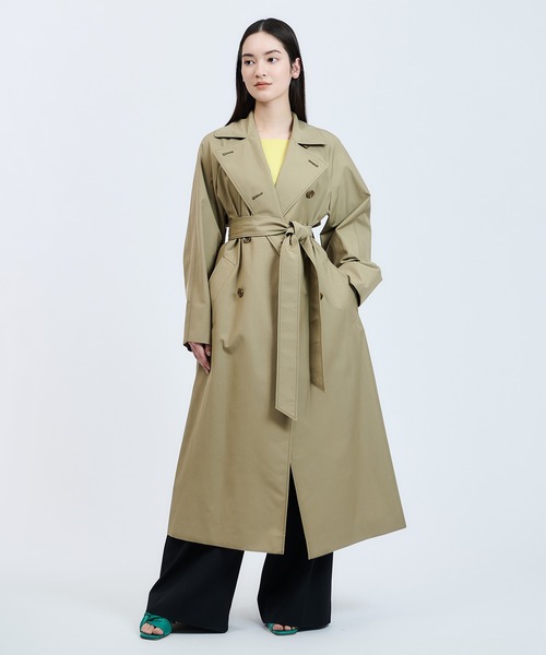 ESTNATION（エストネーション）の「ESTNATION / ECOTECギャバオーバートレンチコート（トレンチコート・レディース・ベージュ/カーキ・38/36）」の2枚目の写真