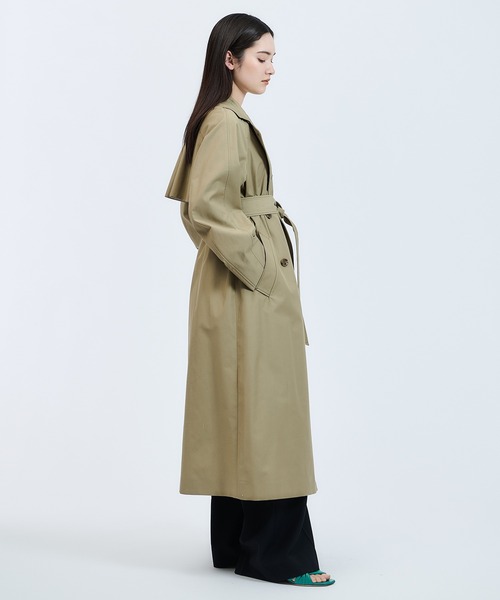 ESTNATION（エストネーション）の「ESTNATION / ECOTECギャバオーバートレンチコート（トレンチコート・レディース・ベージュ/カーキ・38/36）」の10枚目の写真