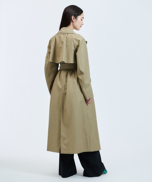 ESTNATION（エストネーション）の「ESTNATION / ECOTECギャバオーバートレンチコート（トレンチコート・レディース・ベージュ/カーキ・38/36）」の8枚目の写真