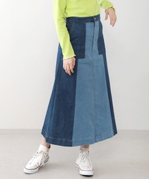 パッチワークデニムスカート