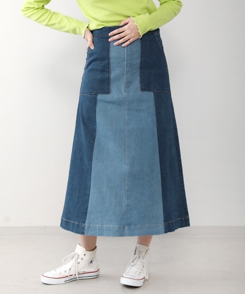 Bou Jeloud（ブージュルード）の「パッチワークデニムスカート（デニムスカート・レディース・ブラック/ブルー・38）」の8枚目の写真