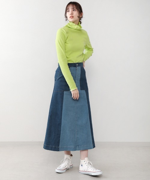 Bou Jeloud（ブージュルード）の「パッチワークデニムスカート（デニムスカート・レディース・ブラック/ブルー・38）」の9枚目の写真