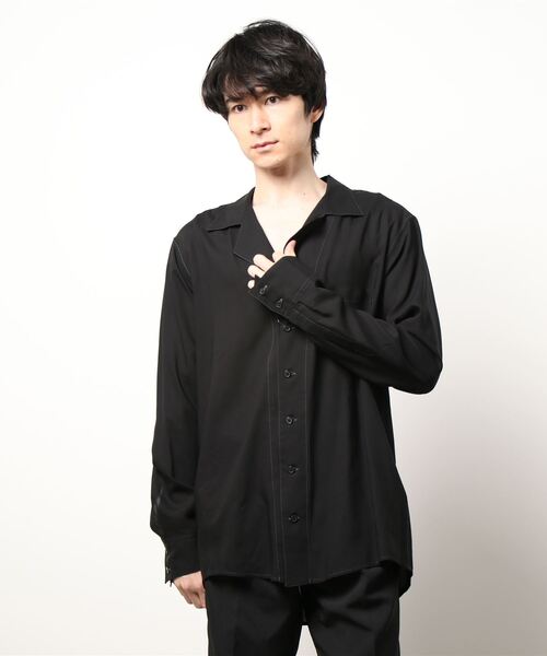 sulvam（サルバム）の「【SULVAM / サルバム】OPEN COLLAR SHIRT（シャツ/ブラウス・メンズ・ブラック・MEDIUM）」の15枚目の写真