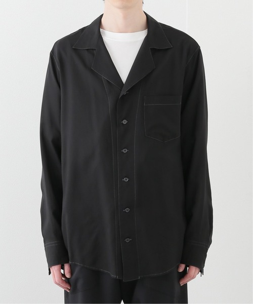 sulvam（サルバム）の「【SULVAM / サルバム】OPEN COLLAR SHIRT（シャツ/ブラウス・メンズ・ブラック・MEDIUM）」の2枚目の写真