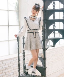 ツイード切替スカート