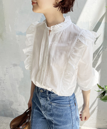 Spick & Span | ≪追加2≫コットンシルク ピンタックフリルブラウス(シャツ/ブラウス)