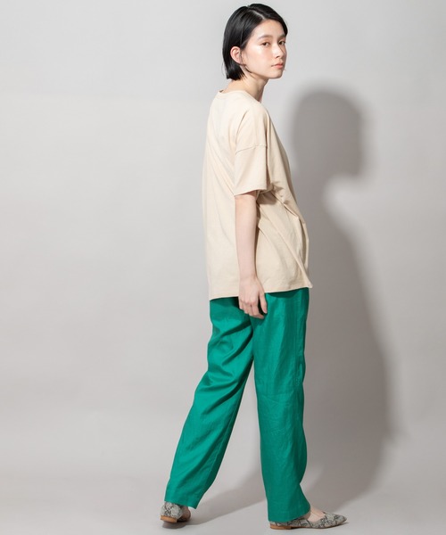 Munich（ミューニック）の「ヴィンテージツイストジャージUネックTシャツ（Tシャツ/カットソー・レディース・ホワイト/ブラック/ベージュ/スモークピンク・FREE）」の13枚目の写真