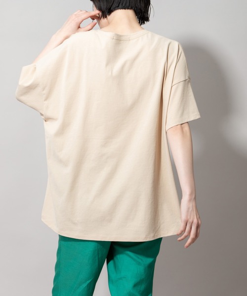 Munich（ミューニック）の「ヴィンテージツイストジャージUネックTシャツ（Tシャツ/カットソー・レディース・ホワイト/ブラック/ベージュ/スモークピンク・FREE）」の18枚目の写真