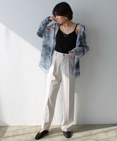 GeeRA（ジーラ）の「カップ付テレコリブキャミソール（キャミソール・レディース・ブラック/サックスブルー/オレンジ/ライトグリーン/ピンクベージュ・MEDIUM）」の9枚目の写真