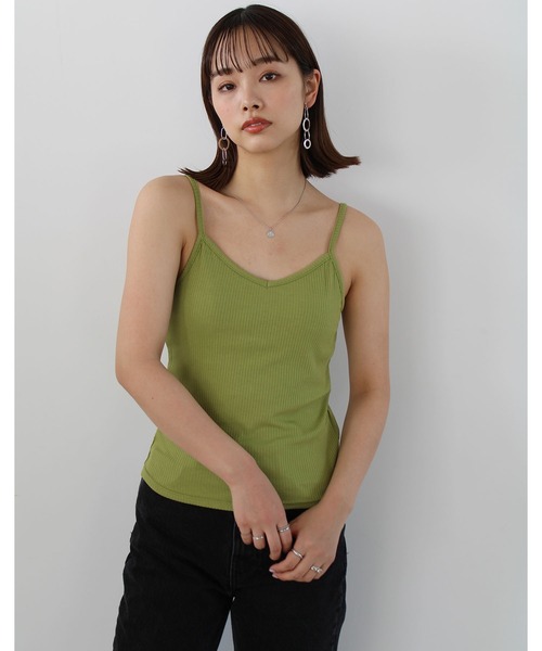 GeeRA（ジーラ）の「カップ付テレコリブキャミソール（キャミソール・レディース・ブラック/サックスブルー/オレンジ/ライトグリーン/ピンクベージュ・MEDIUM）」の10枚目の写真