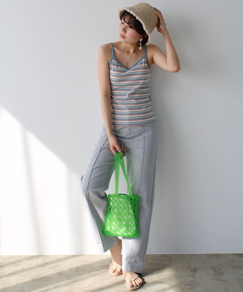 GeeRA（ジーラ）の「カップ付テレコリブキャミソール（キャミソール・レディース・ブラック/サックスブルー/オレンジ/ライトグリーン/ピンクベージュ・MEDIUM）」の16枚目の写真