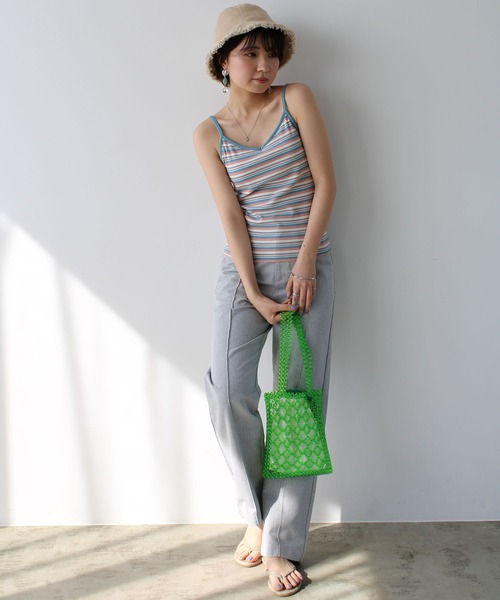 GeeRA（ジーラ）の「カップ付テレコリブキャミソール（キャミソール・レディース・ブラック/サックスブルー/オレンジ/ライトグリーン/ピンクベージュ・MEDIUM）」の17枚目の写真